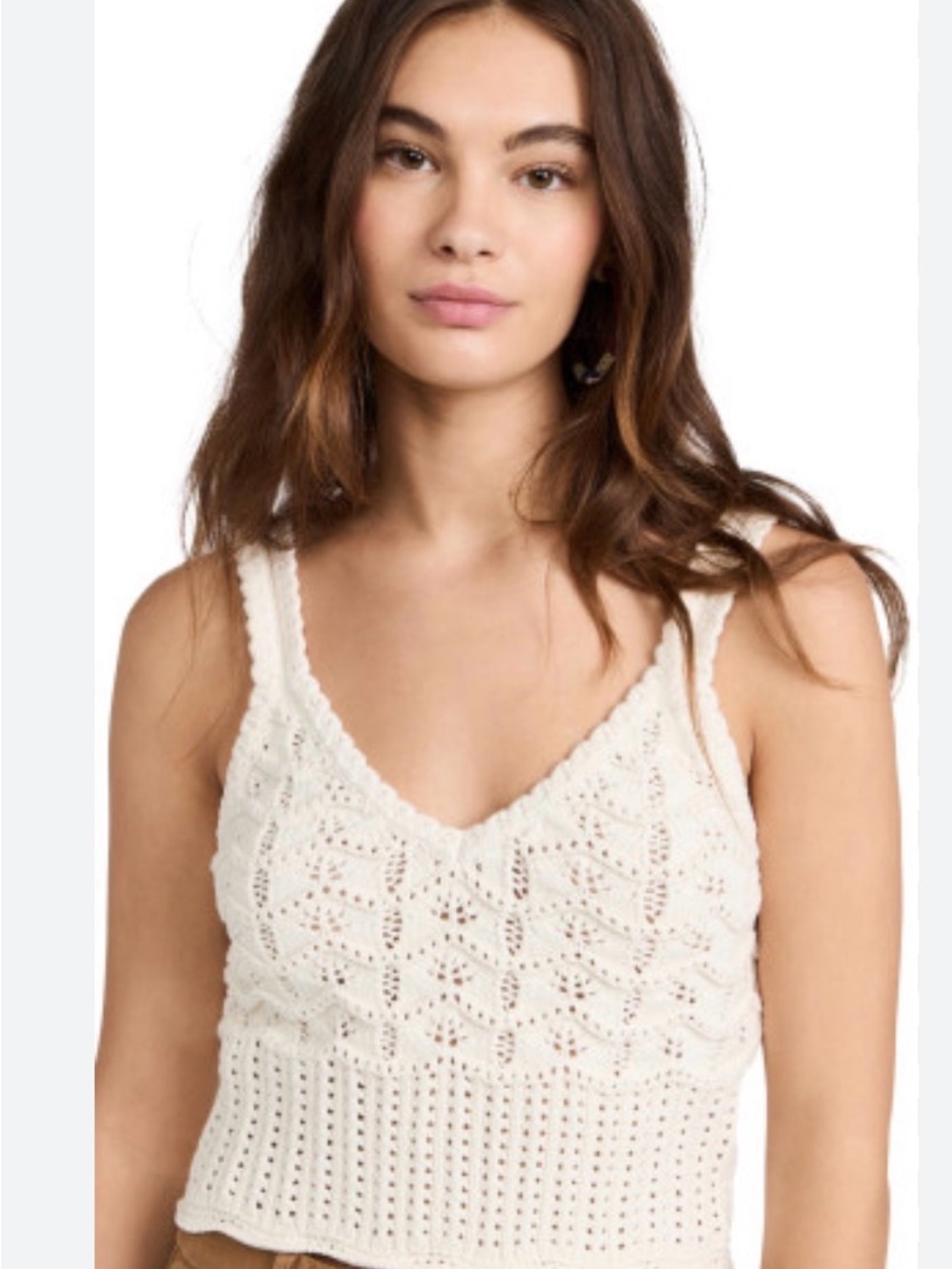 Veronica Beard Oswald Crochet Knit Tank